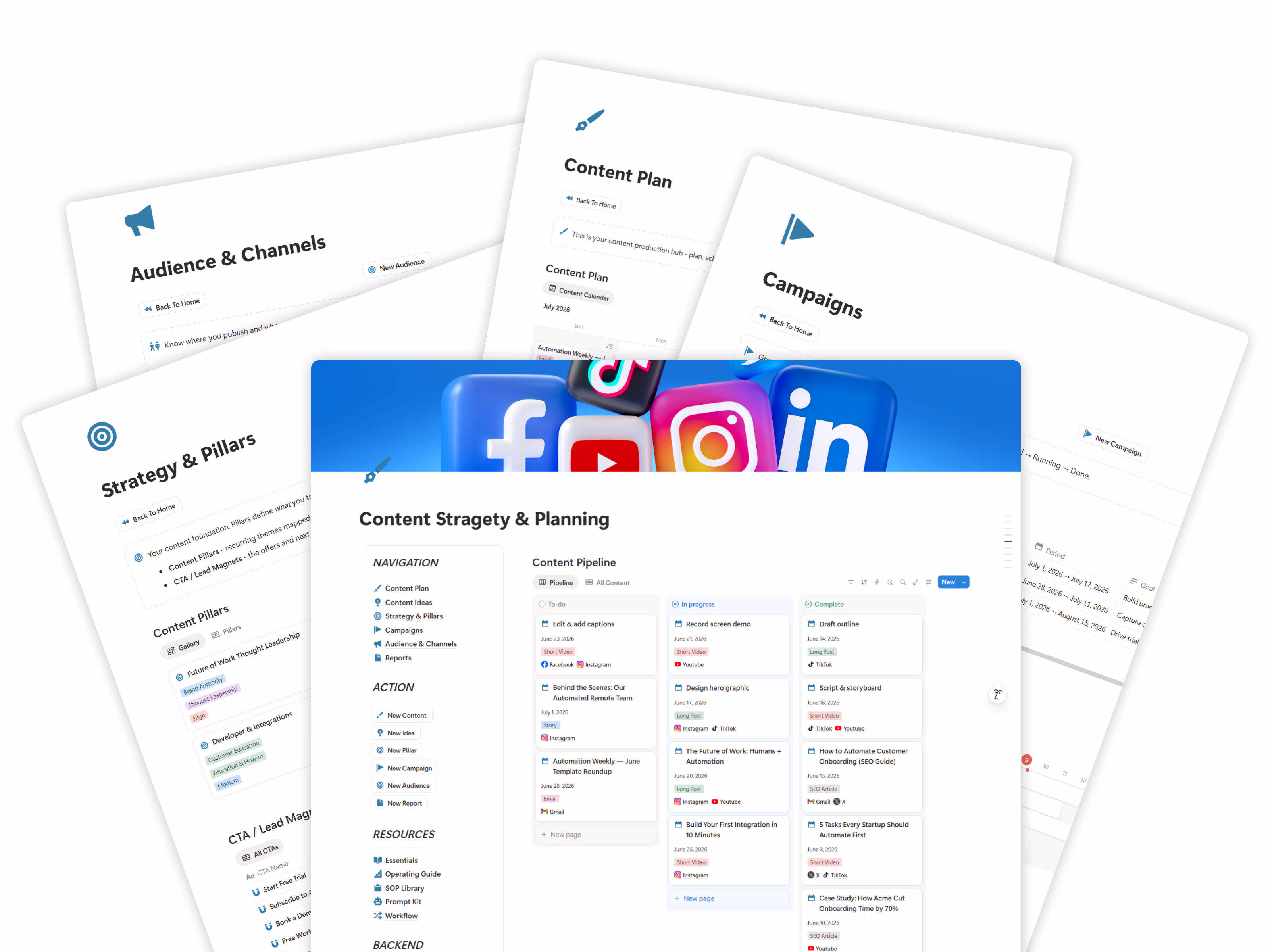 TailorFlow Content Strategy & Pillars Dashboard