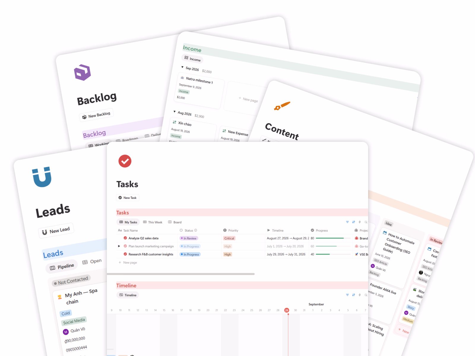 Every part of your business connected in one system - Business OS