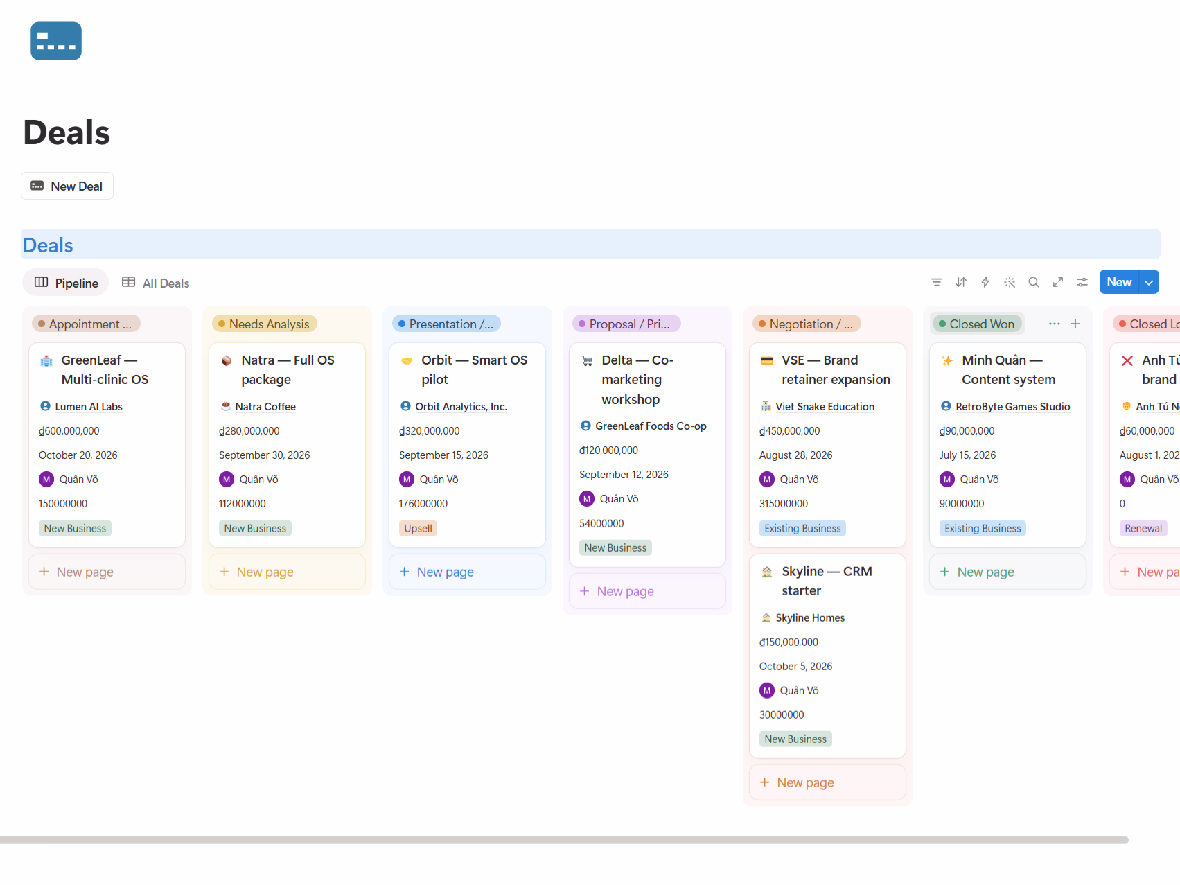 Deals - Business OS