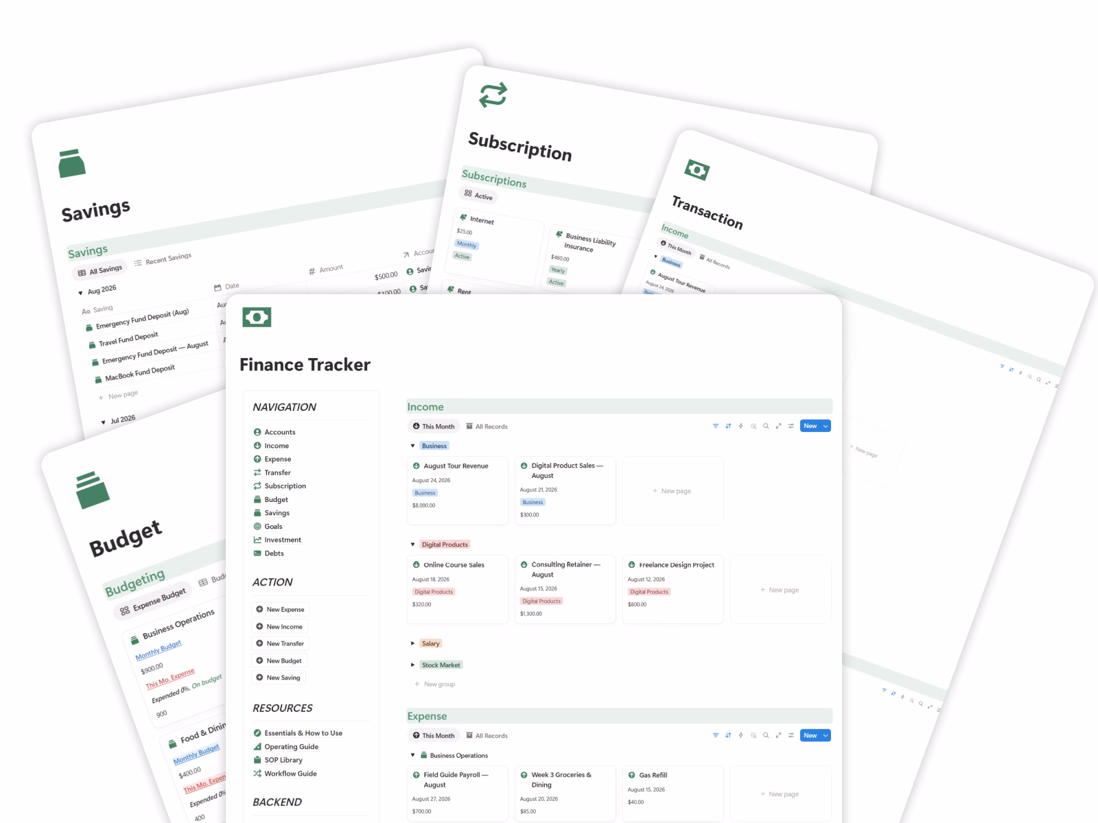 Run Your Money From One Dashboard - Finance Tracker
