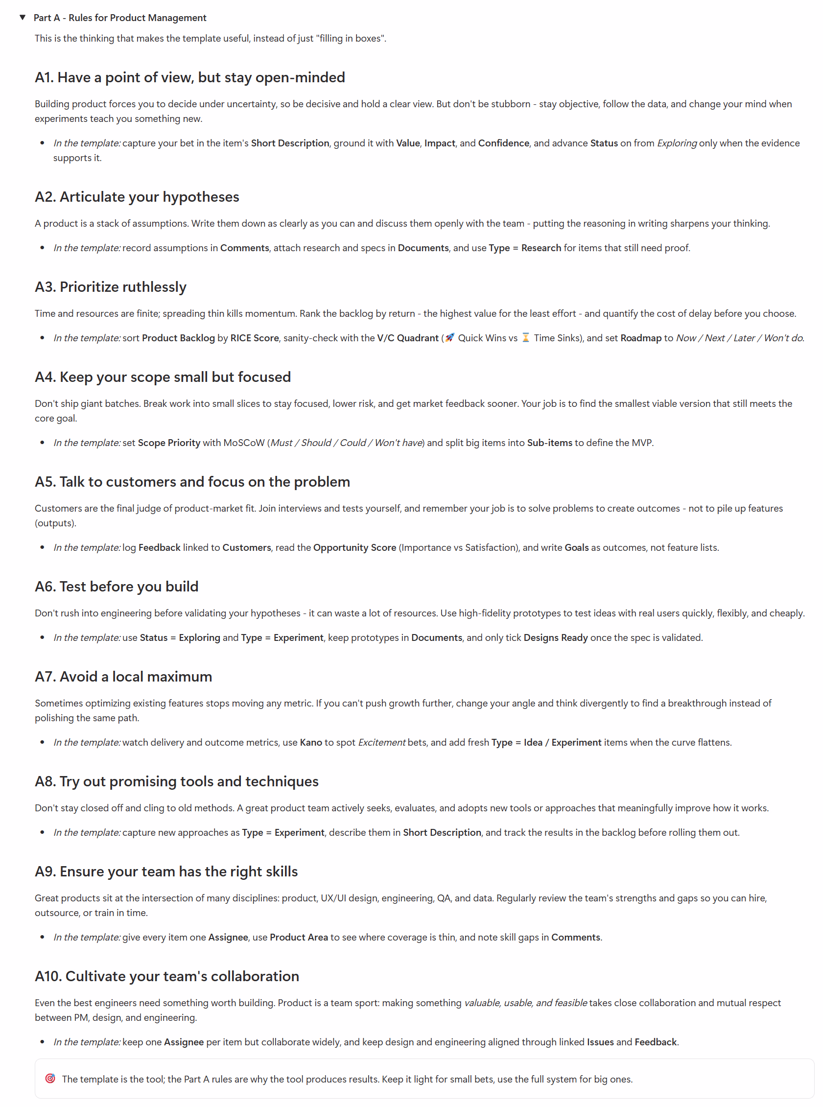 Operating Guide - Product Management