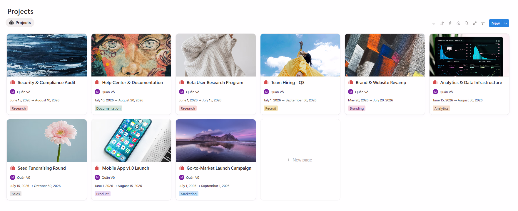 Projects Database - Project Management
