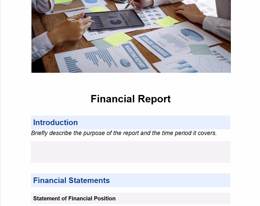 Financial Report preview