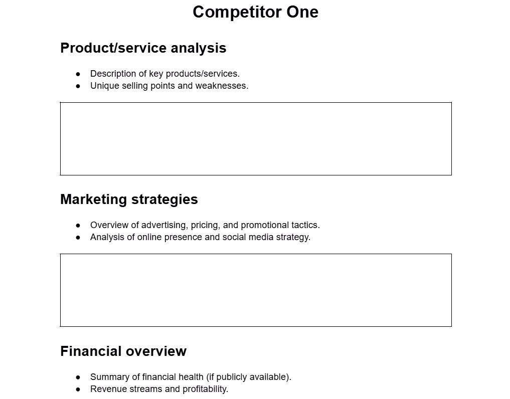Competitor Analysis preview