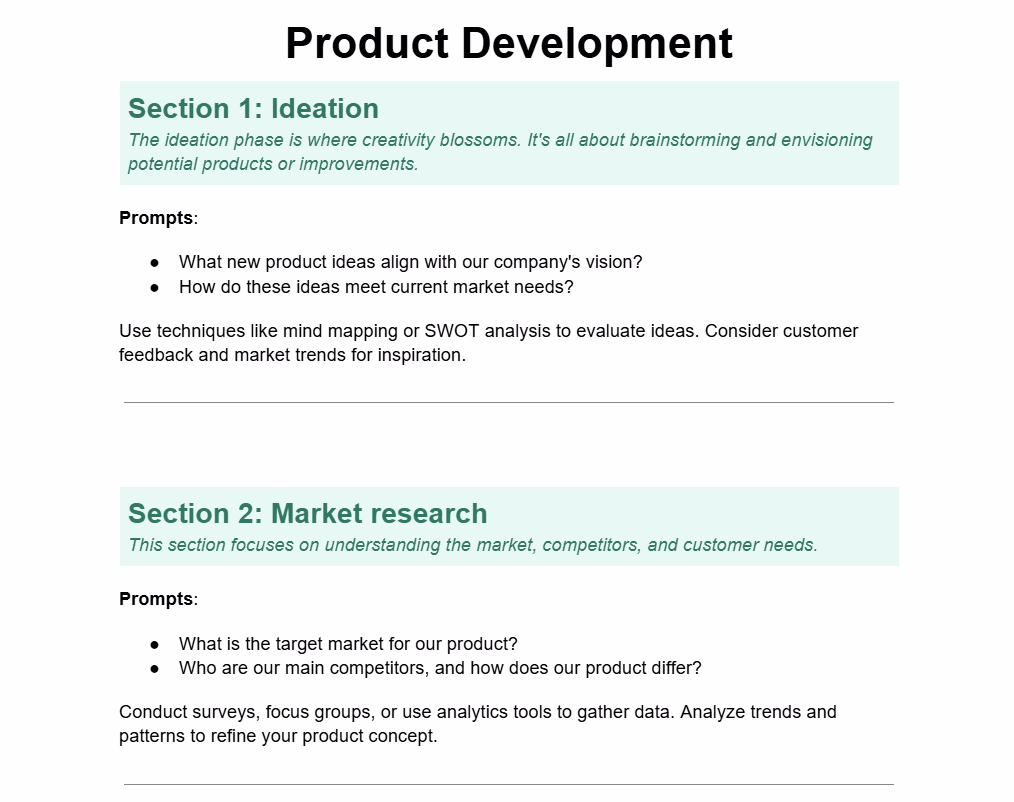 Product Development preview